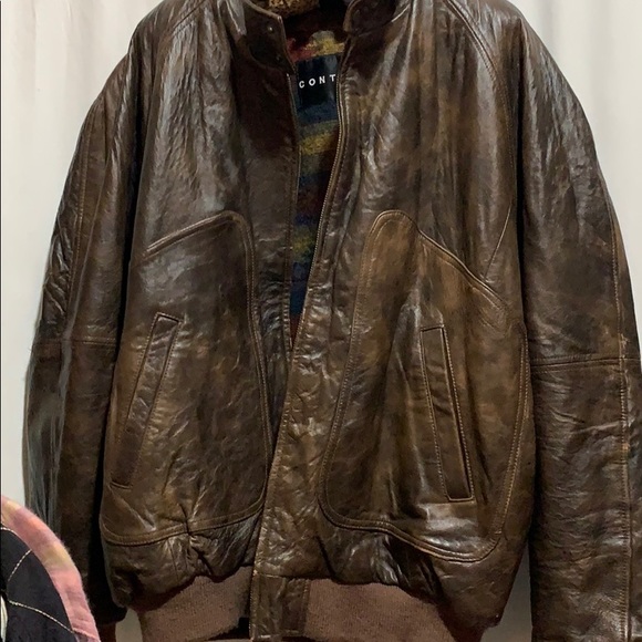 Context Other - CONTEXT XLT DISTRESSED LEATHER BOMBER JACKET